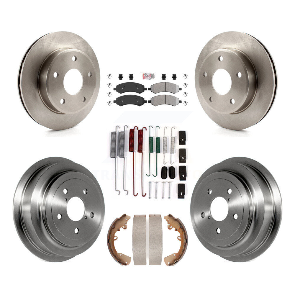 Front Rear Brake Rotor Semi-Metallic Pad & Drum Kit (7Pc) For Dakota Dodge Ram Mitsubishi K8A-100159