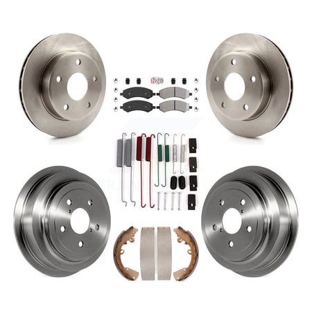 Front Rear Brake Rotor Semi-Metallic Pad & Drum Kit (7Pc) For Dakota Dodge Ram Mitsubishi K8A-100159