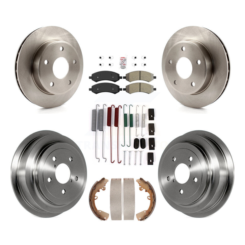 Front Rear Brake Rotor Semi-Metallic Pad & Drum Kit (7Pc) For Dakota Dodge Ram Mitsubishi K8A-100160