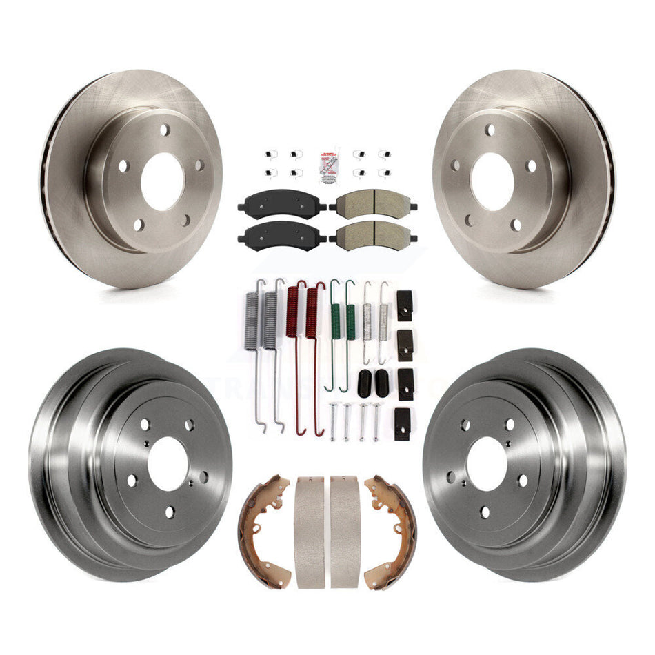 Front Rear Brake Rotor Semi-Metallic Pad & Drum Kit (7Pc) For Dakota Dodge Ram Mitsubishi K8A-100160