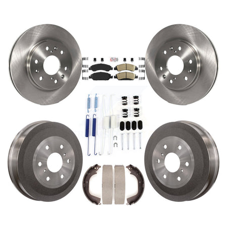 Front Rear Brake Rotor Ceramic Pad Drum Kit (7Pc) For GMC Sierra 1500 Chevrolet Silverado K8A-100162
