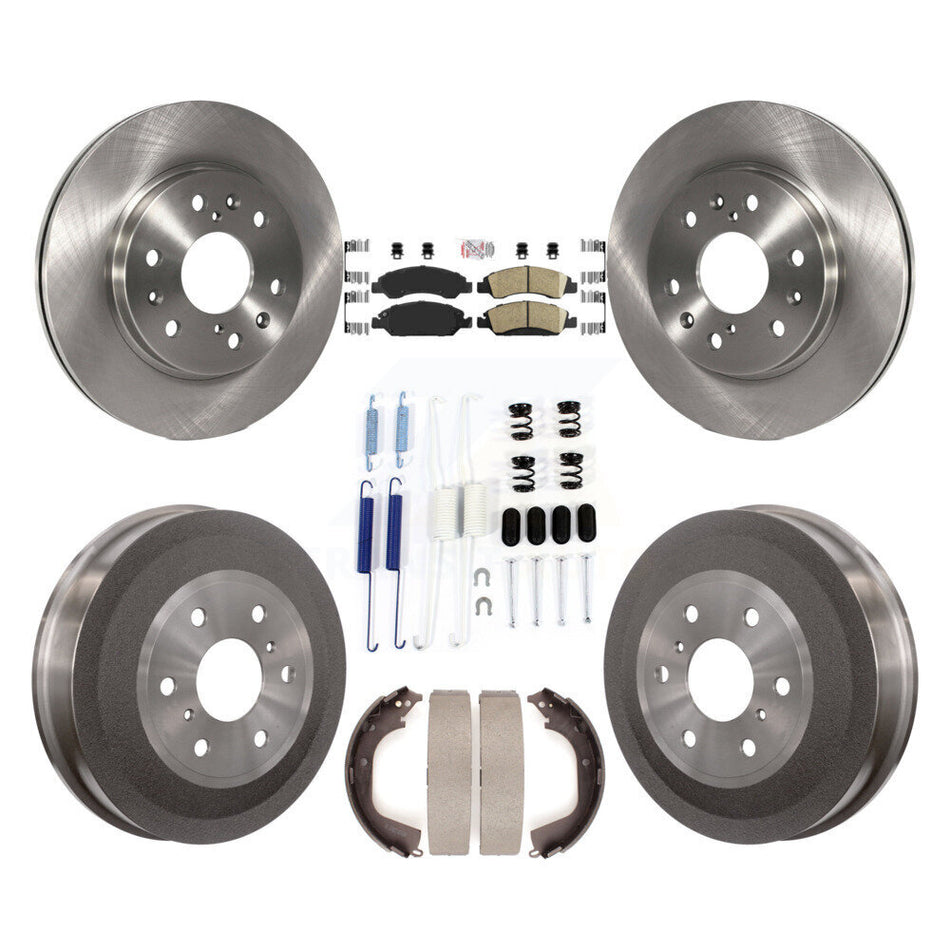 Front Rear Brake Rotor Ceramic Pad Drum Kit (7Pc) For GMC Sierra 1500 Chevrolet Silverado K8A-100162