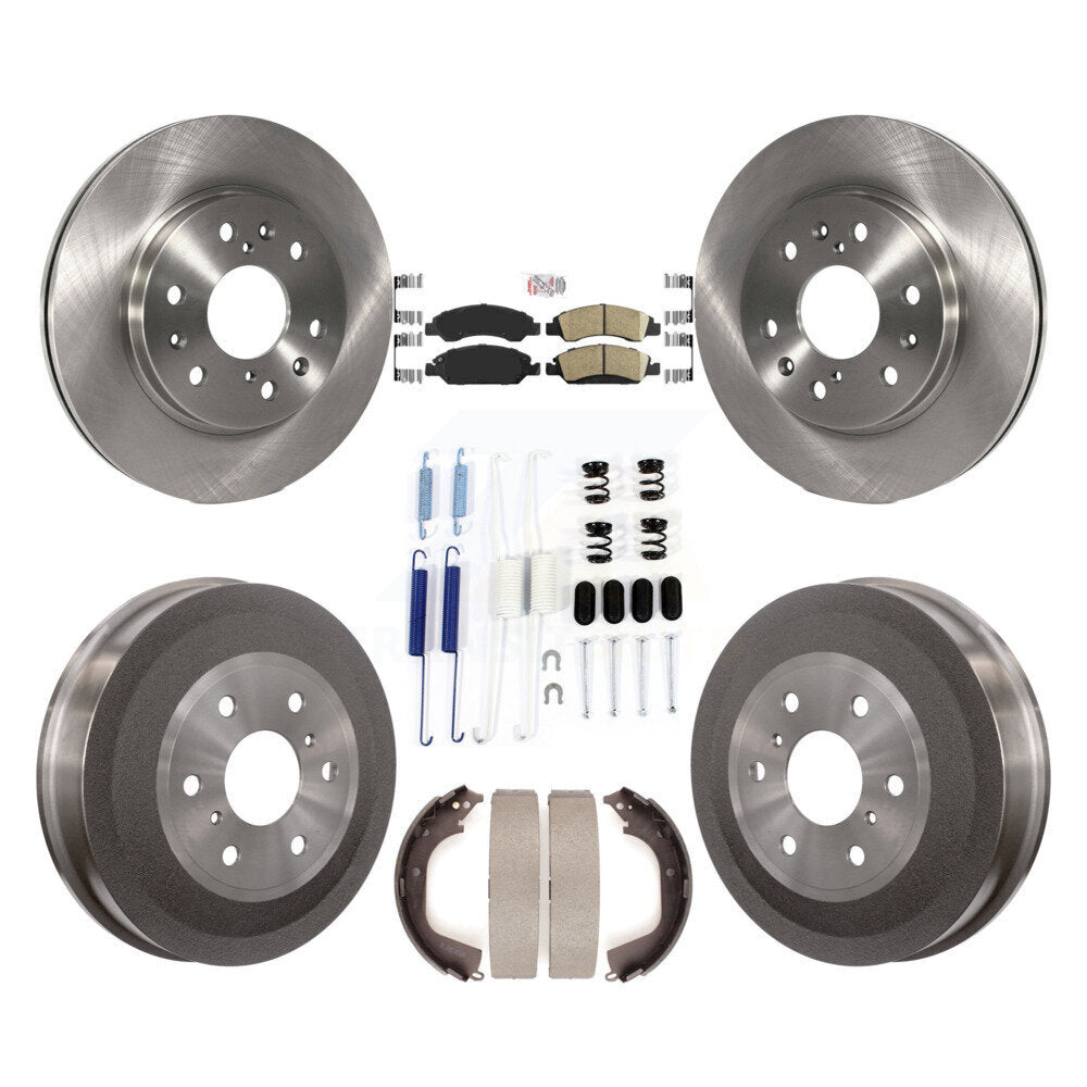 Front Rear Brake Rotor Ceramic Pad Drum Kit (7Pc) For GMC Sierra 1500 Chevrolet Silverado K8A-100163