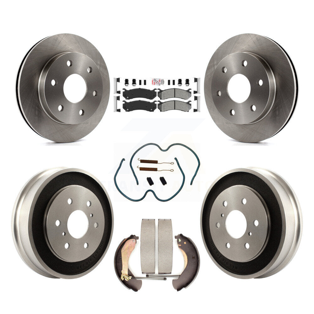 Front Rear Brake Rotors Semi-Metallic Pad Drum Kit (7Pc) For Chevrolet Silverado 1500 GMC K8A-100166