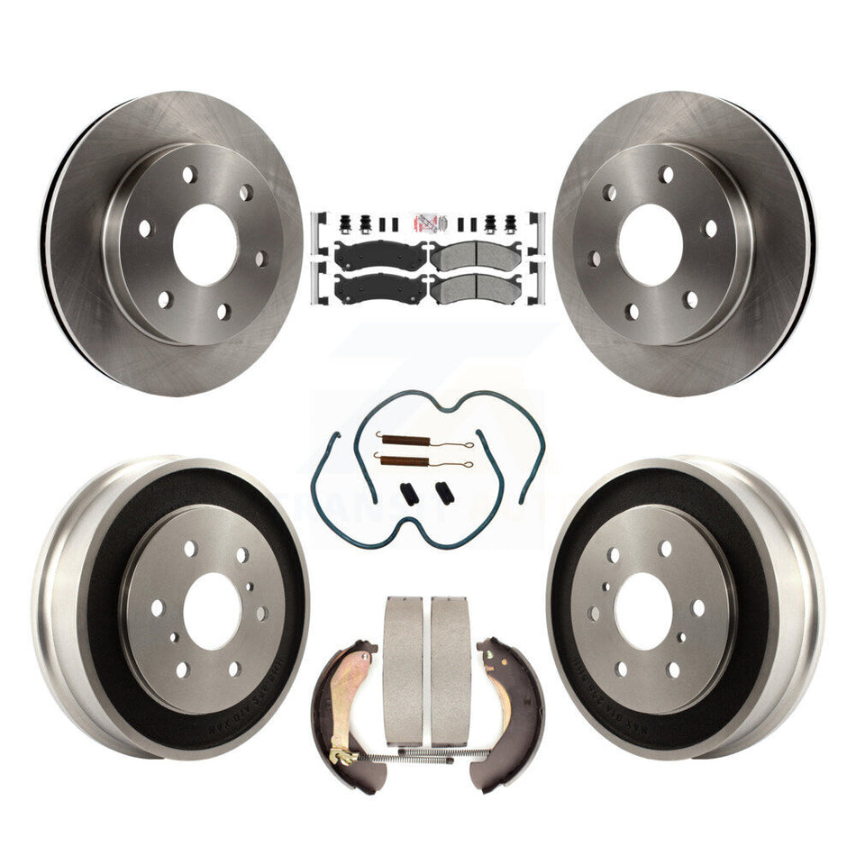 Front Rear Brake Rotors Semi-Metallic Pad Drum Kit (7Pc) For Chevrolet Silverado 1500 GMC K8A-100166