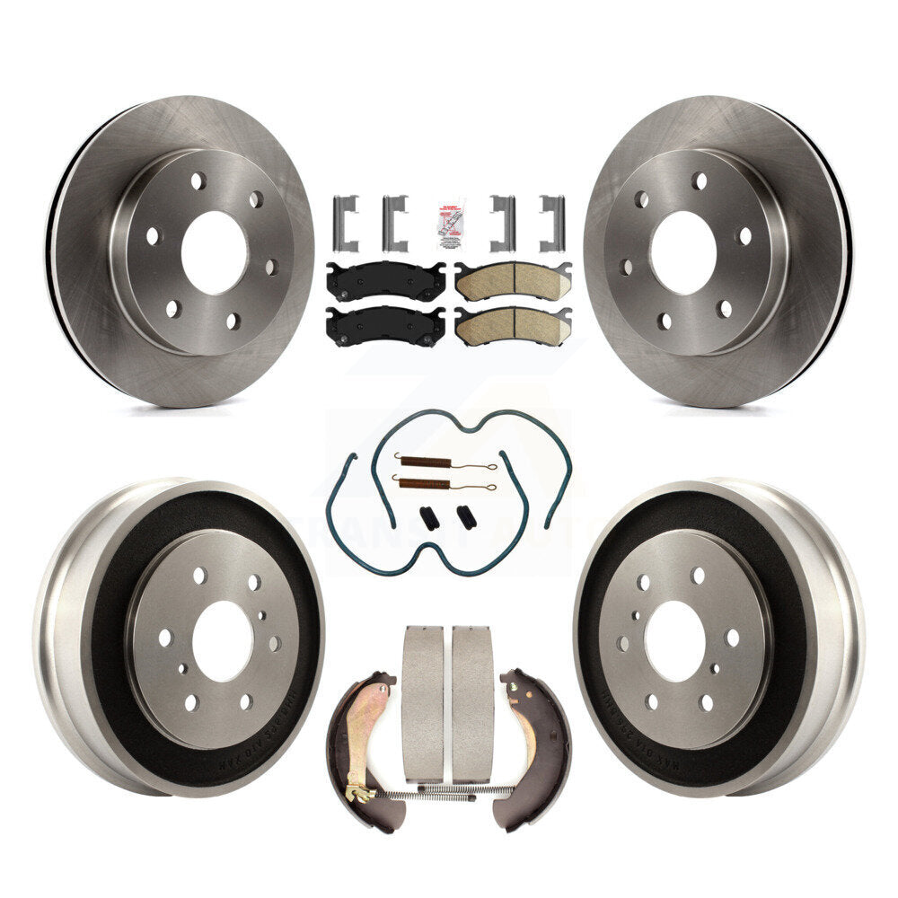 Front Rear Brake Rotor Ceramic Pad Drum Kit (7Pc) For Chevrolet Silverado 1500 GMC Sierra K8A-100168