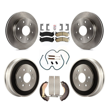 Front Rear Brake Rotor Ceramic Pad Drum Kit (7Pc) For Chevrolet Silverado 1500 GMC Sierra K8A-100168