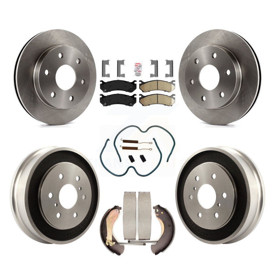 Front Rear Brake Rotor Ceramic Pad Drum Kit (7Pc) For Chevrolet Silverado 1500 GMC Sierra K8A-100168