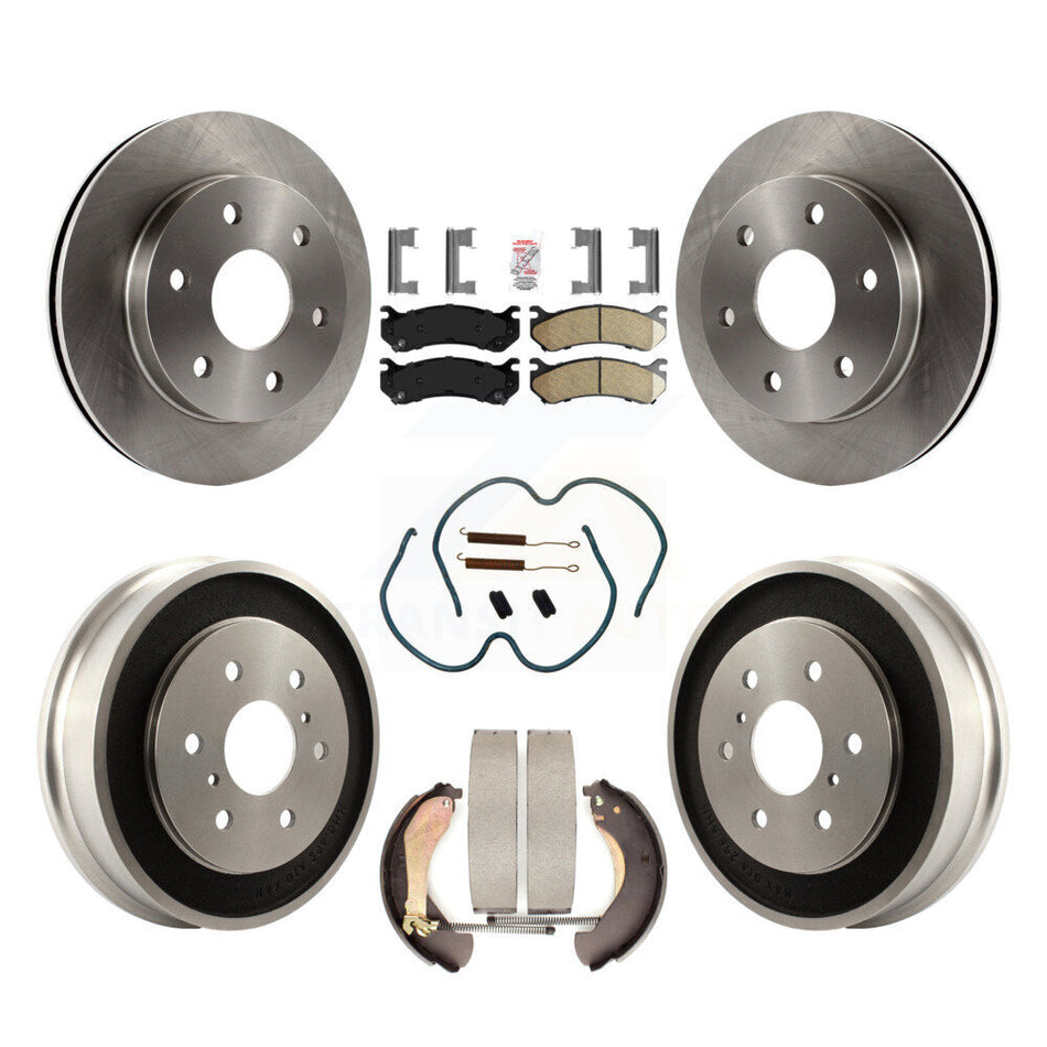 Front Rear Brake Rotor Ceramic Pad Drum Kit (7Pc) For Chevrolet Silverado 1500 GMC Sierra K8A-100168