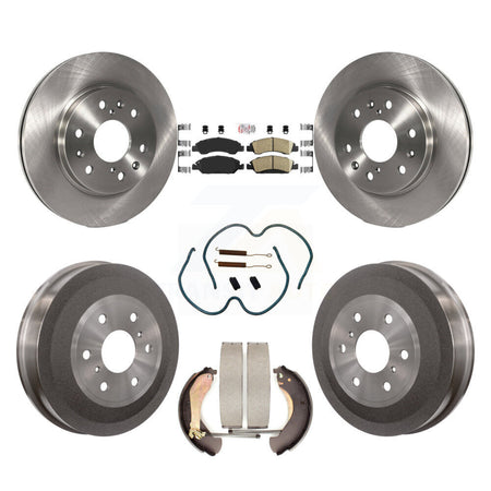 Front Rear Brake Rotor Ceramic Pad Drum Kit (7Pc) For Chevrolet Silverado 1500 GMC Sierra K8A-100176