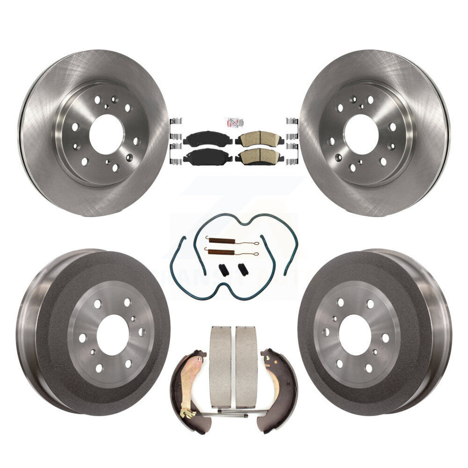 Front Rear Brake Rotor Ceramic Pad Drum Kit (7Pc) For Chevrolet Silverado 1500 GMC Sierra K8A-100177
