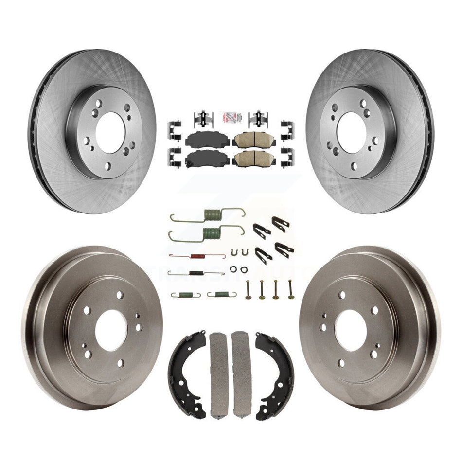 Front Rear Disc Brake Rotors Ceramic Pads And Drum Kit (7Pc) For 1997-2001 Honda CR-V K8A-100182
