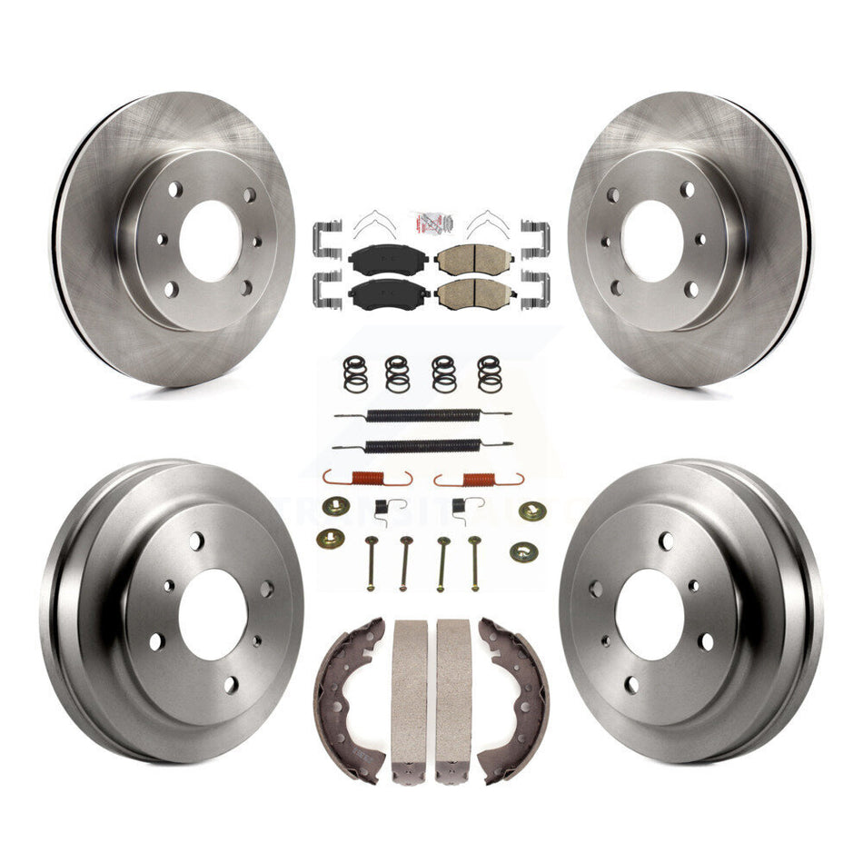 Front Rear Disc Brake Rotor Ceramic Pad & Drum Kit (7Pc) For 2002-2006 Nissan Sentra 1.8L K8A-100185
