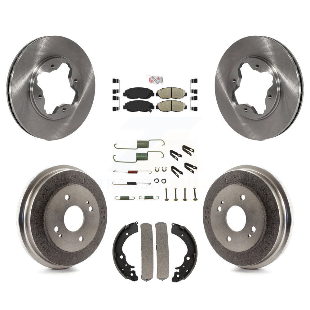 Front Rear Disc Brake Rotors Ceramic Pads And Drum Kit (7Pc) For Honda Accord K8A-100187