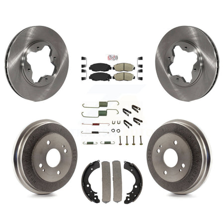 Front Rear Disc Brake Rotors Ceramic Pads And Drum Kit (7Pc) For Honda Accord K8A-100187