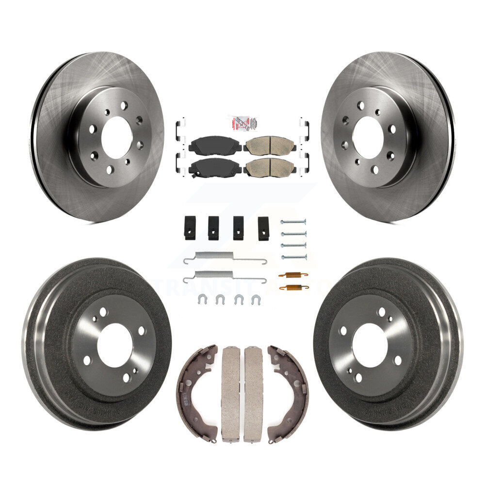 Front Rear Disc Brake Rotors Ceramic Pads And Drum Kit (7Pc) For Honda Insight K8A-100189