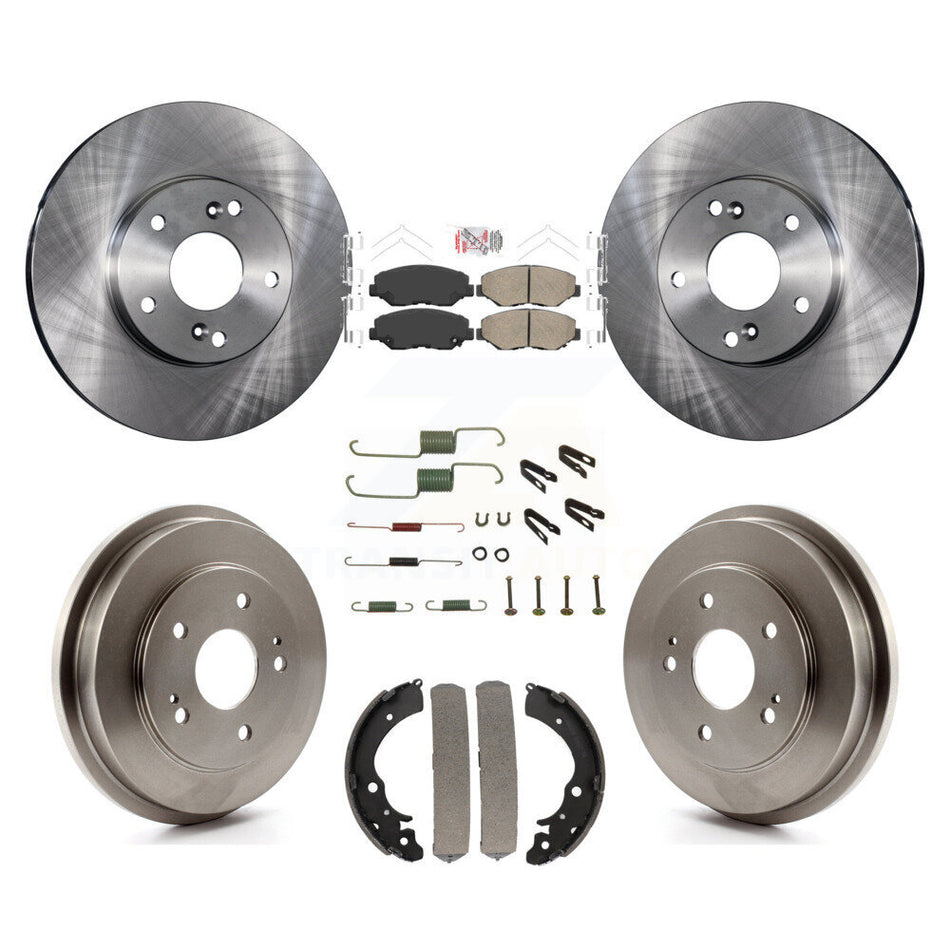 Front Rear Disc Brake Rotors Ceramic Pads And Drum Kit (7Pc) For Honda Accord Fit K8A-100192