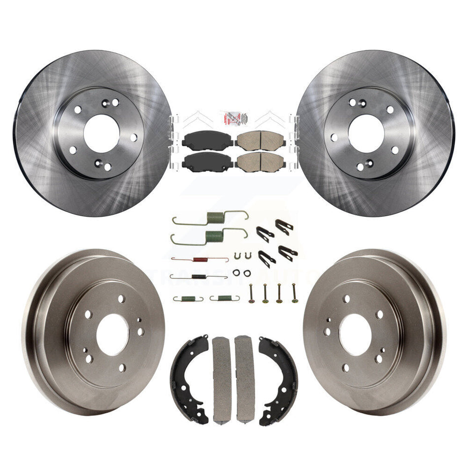 Front Rear Disc Brake Rotors Ceramic Pads And Drum Kit (7Pc) For Honda Accord Fit K8A-100192