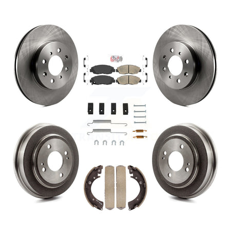 Front Rear Disc Brake Rotors Ceramic Pads And Drum Kit (7Pc) For Honda Civic Acura EL K8A-100193