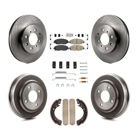 Front Rear Disc Brake Rotors Ceramic Pads And Drum Kit (7Pc) For Honda Civic Acura EL K8A-100194