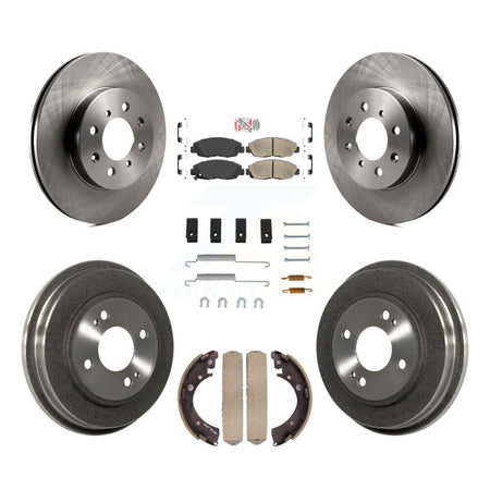 Front Rear Disc Brake Rotors Ceramic Pads And Drum Kit (7Pc) For Honda Civic K8A-100195
