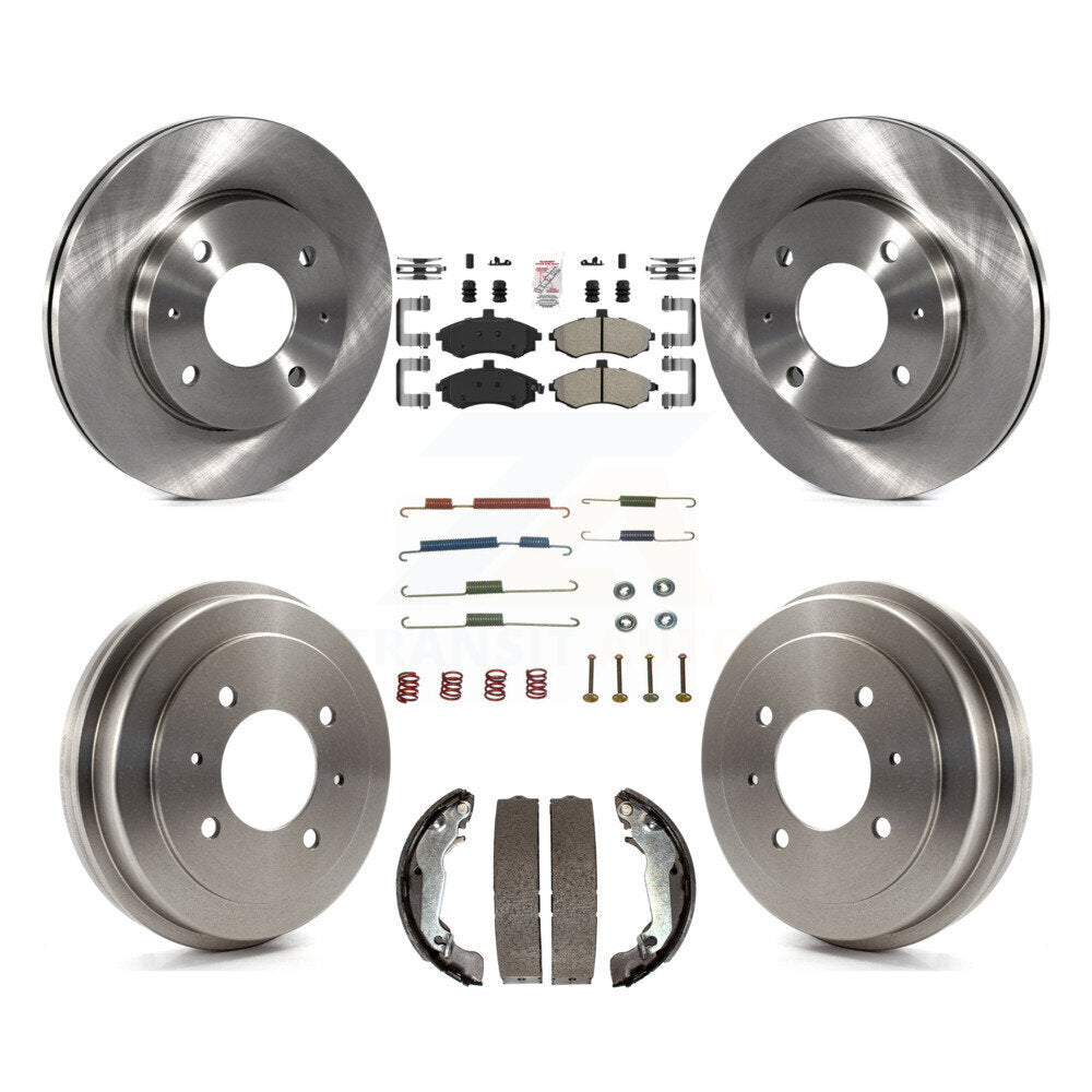Front Rear Disc Brake Rotors Semi-Metallic Pads And Drum Kit (7Pc) For Hyundai Elantra K8A-100201