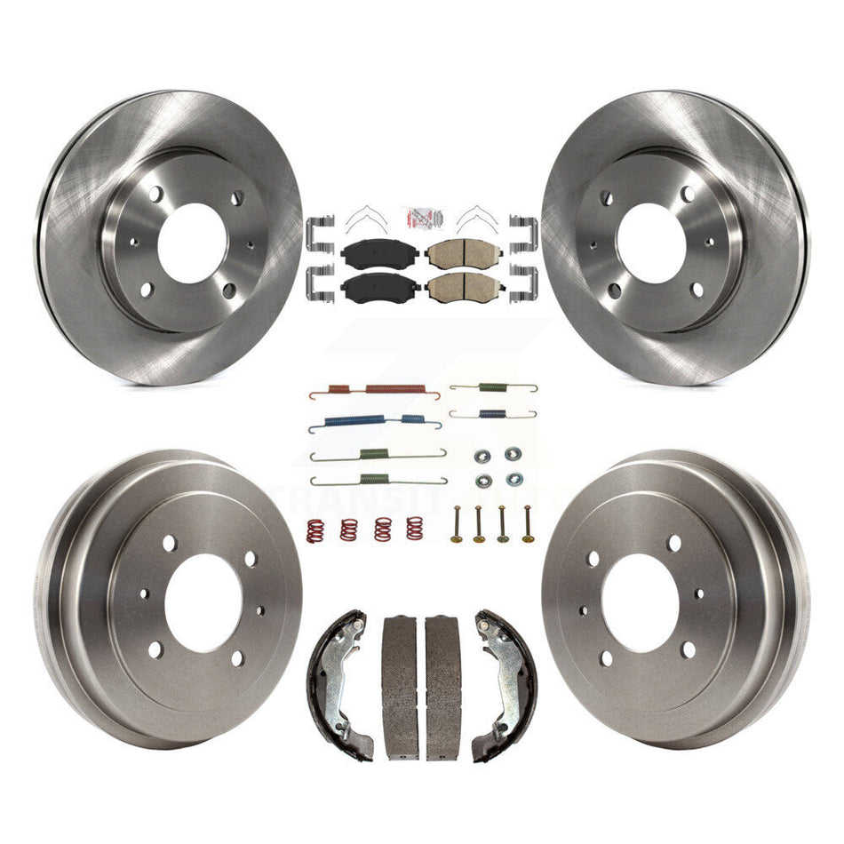 Front Rear Brake Rotors Ceramic Pad & Drum Kit (7Pc) For Hyundai Elantra rear brakes K8A-100202