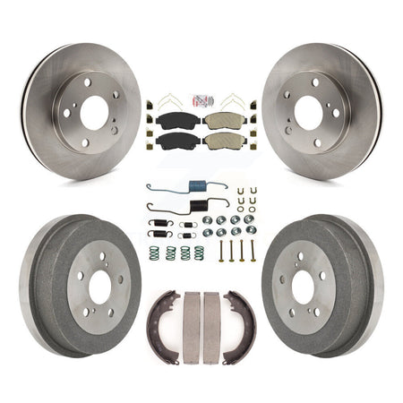 Front Rear Disc Brake Rotors Ceramic Pads And Drum Kit (7Pc) For Toyota Camry 2.2L K8A-100215