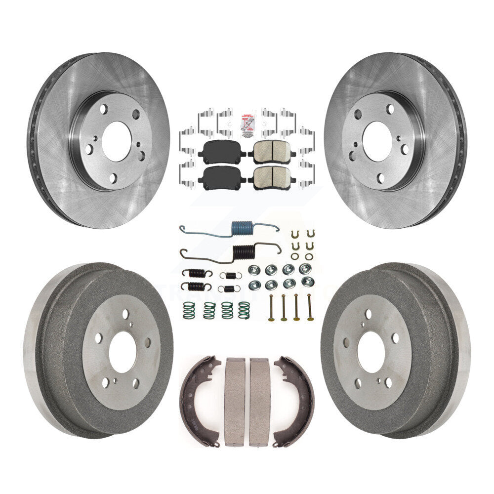 Front Rear Disc Brake Rotor Ceramic Pad & Drum Kit (7Pc) For 1999-2001 Toyota Solara 2.2L K8A-100218