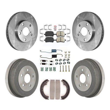 Front Rear Disc Brake Rotor Ceramic Pad & Drum Kit (7Pc) For 1999-2001 Toyota Solara 2.2L K8A-100218