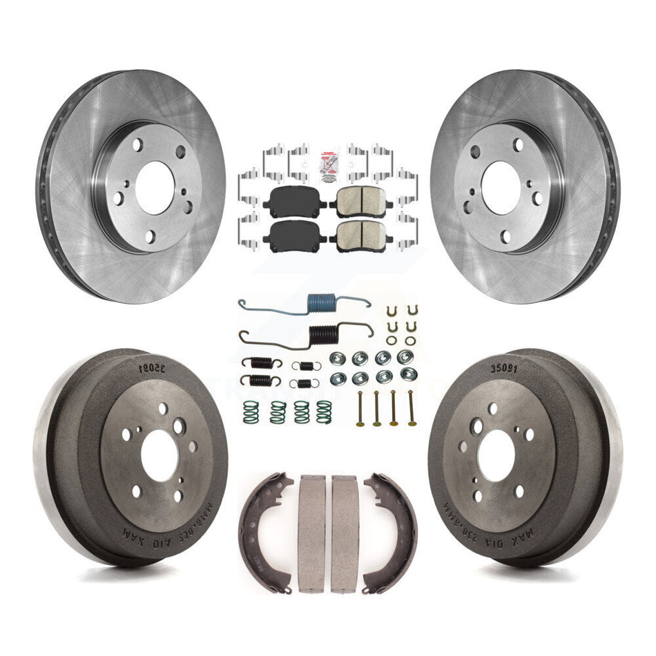 Front Rear Disc Brake Rotor Ceramic Pad & Drum Kit (7Pc) For 2002-2003 Toyota Solara 2.4L K8A-100219