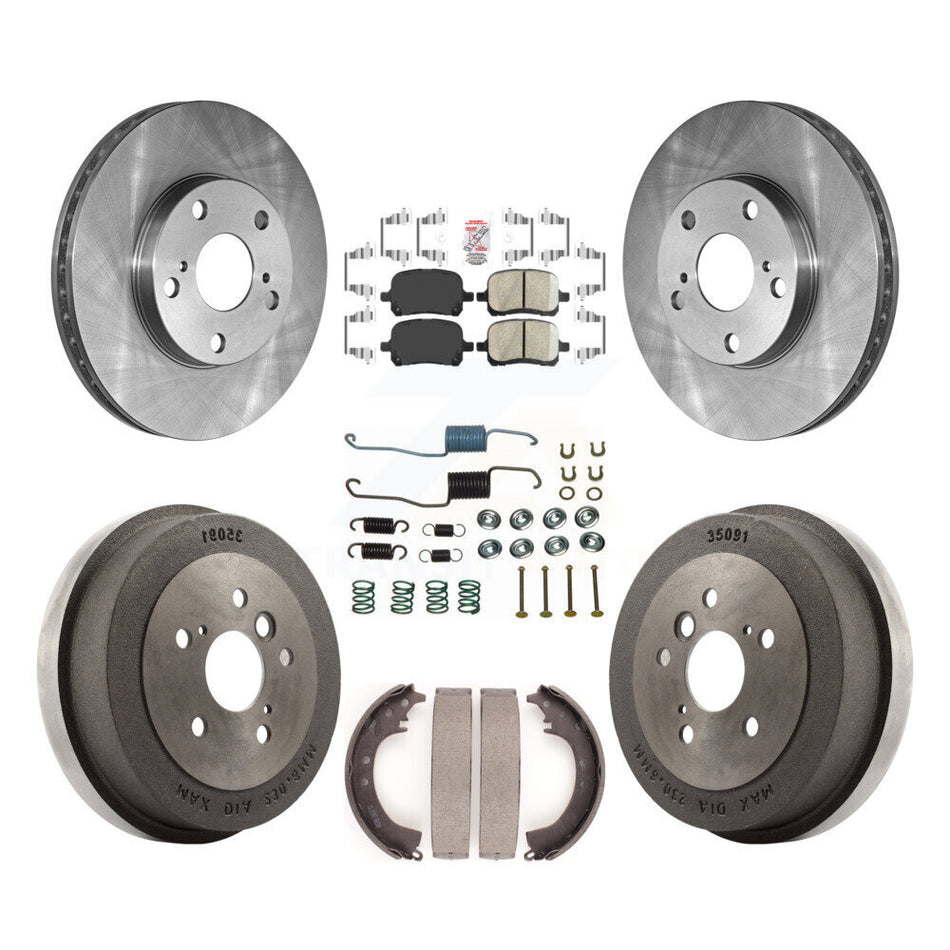 Front Rear Disc Brake Rotor Ceramic Pad & Drum Kit (7Pc) For 2002-2003 Toyota Solara 2.4L K8A-100219