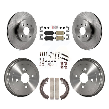 Front Rear Disc Brake Rotors Ceramic Pads And Drum Kit (7Pc) For 2001-2005 Toyota Echo K8A-100221