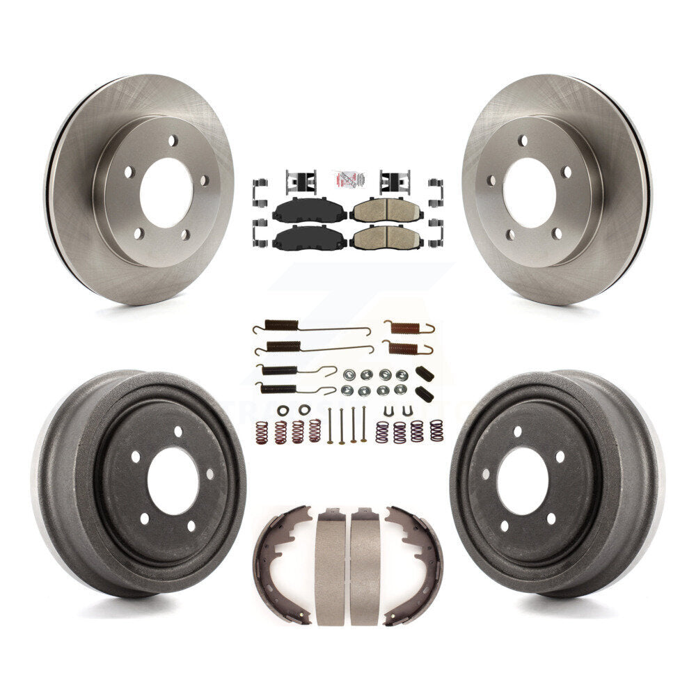 Front Rear Disc Brake Rotors Ceramic Pads And Drum Kit (7Pc) For Ford F-150 4WD K8A-100231