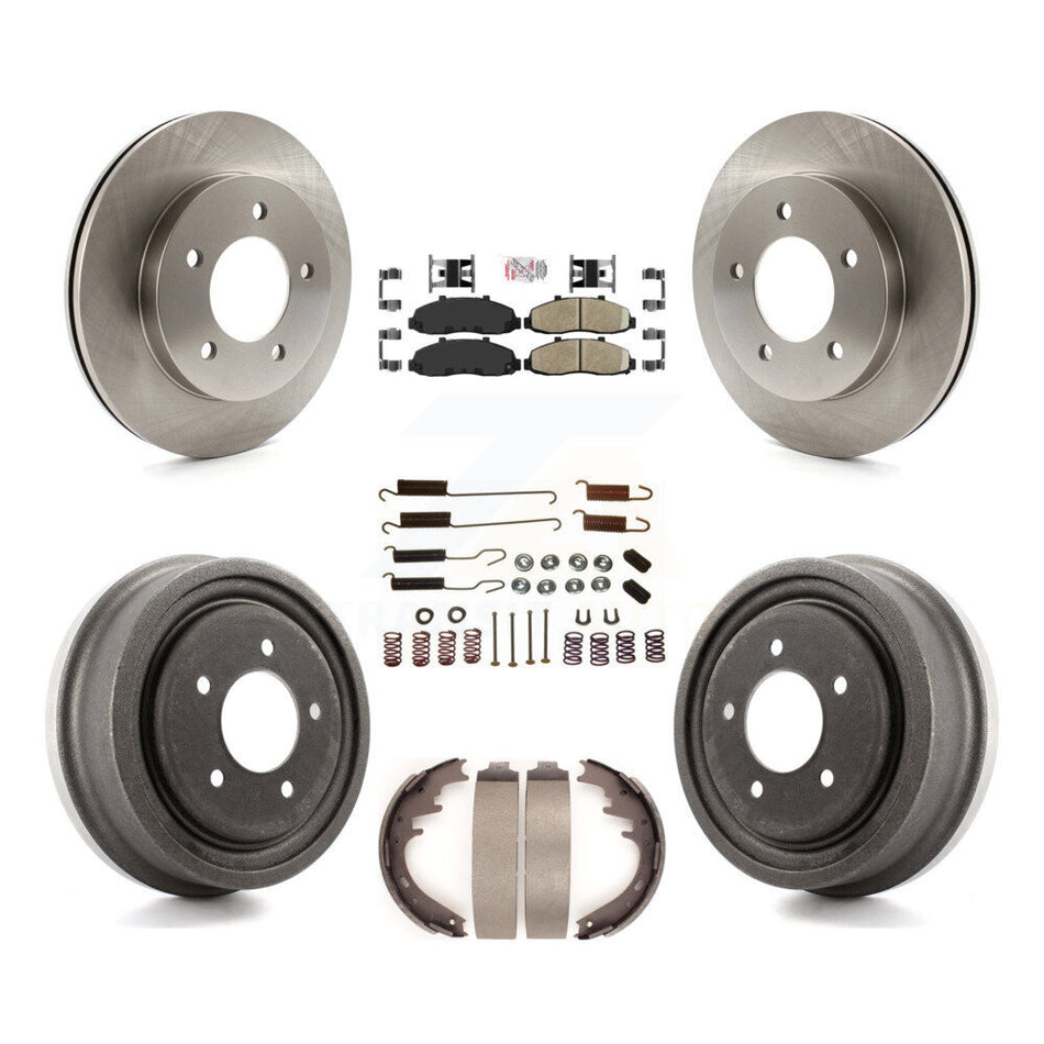 Front Rear Disc Brake Rotors Ceramic Pads And Drum Kit (7Pc) For Ford F-150 4WD K8A-100231