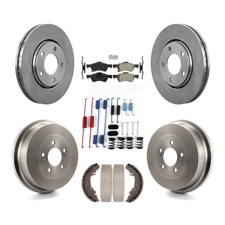 Front Rear Disc Brake Rotor Semi-Metallic Pad & Drum Kit (7Pc) For Dodge Caravan Chrysler K8A-100245