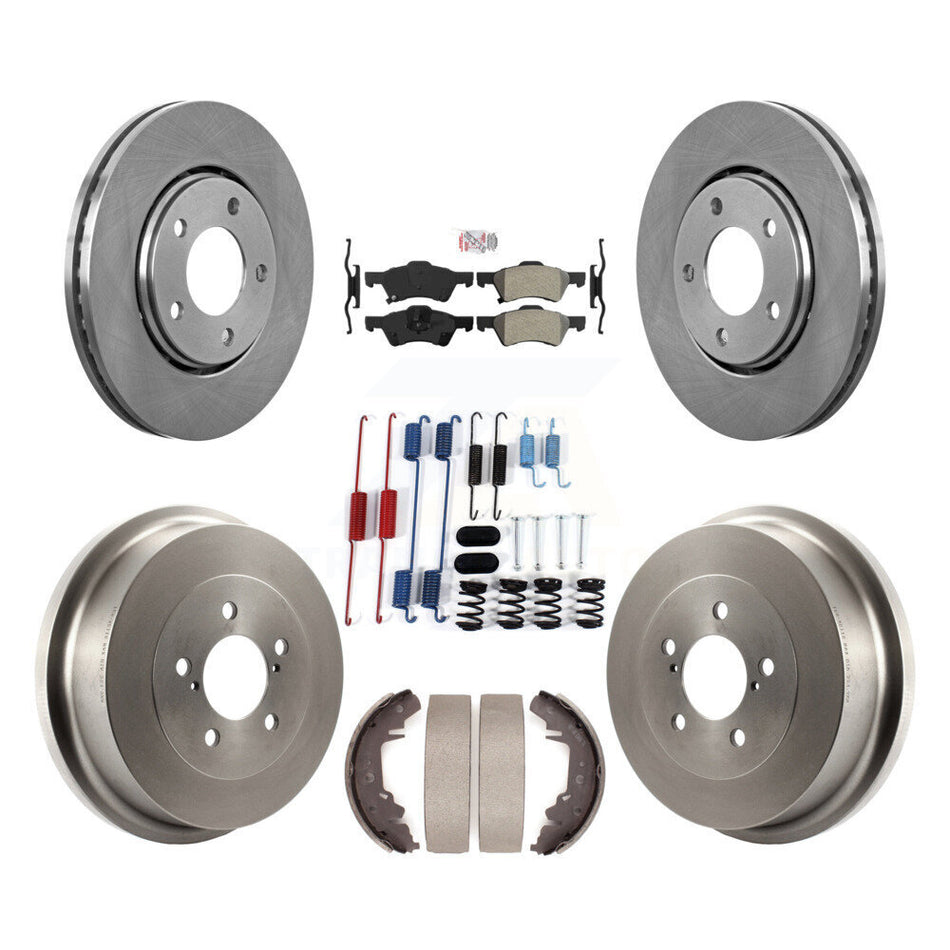 Front Rear Disc Brake Rotor Semi-Metallic Pad & Drum Kit (7Pc) For Dodge Caravan Chrysler K8A-100245
