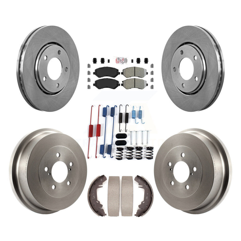 Front Rear Brake Rotors Semi-Metallic Pad Drum Kit (7Pc) For Dodge Caravan Grand Chrysler K8A-100246