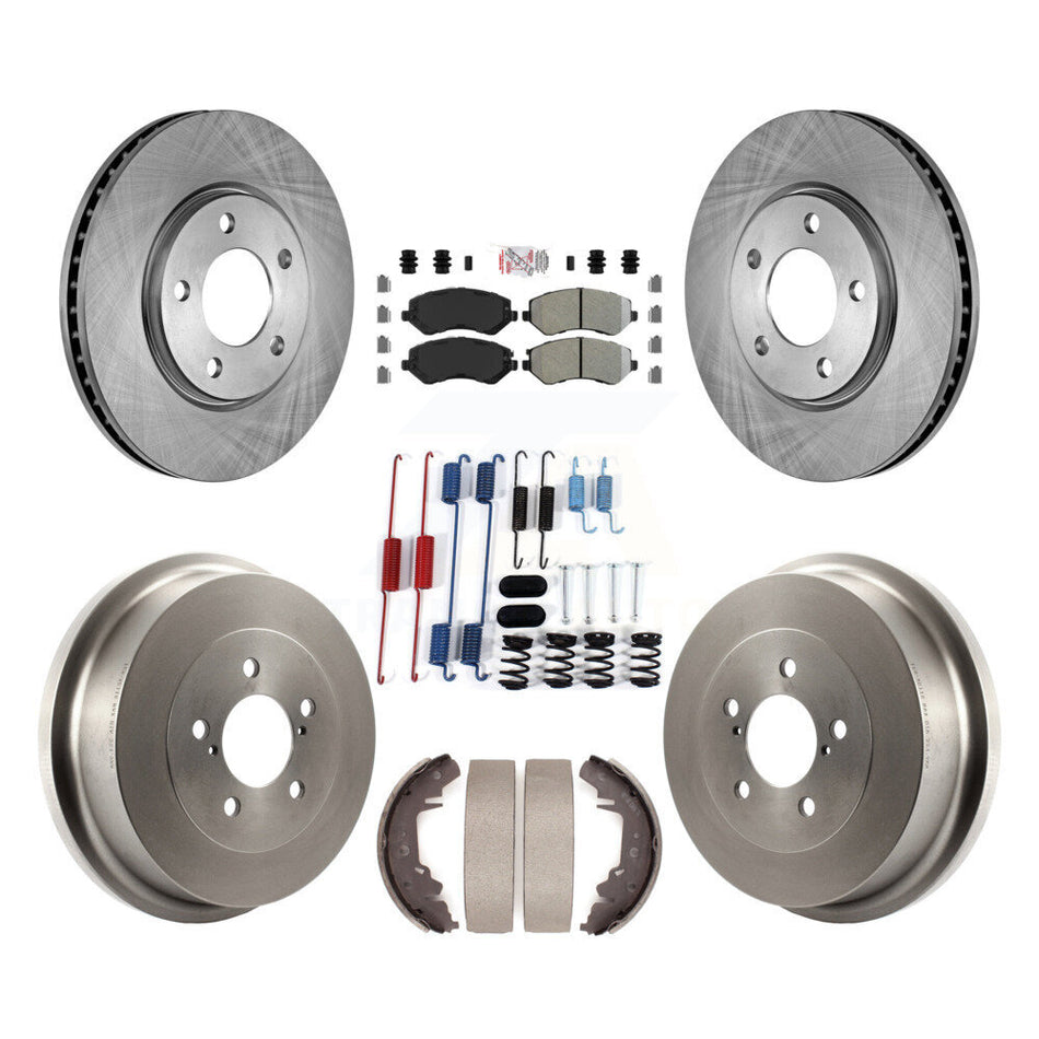 Front Rear Brake Rotors Semi-Metallic Pad Drum Kit (7Pc) For Dodge Grand Caravan Chrysler K8A-100248