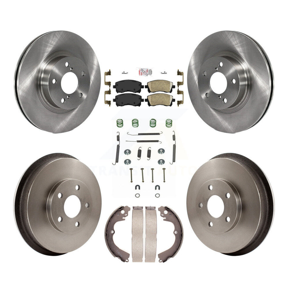 Front Rear Brake Rotor Ceramic Pad & Drum Kit (7Pc) For 98-02 Subaru Forester 4-Wheel ABS K8A-100249