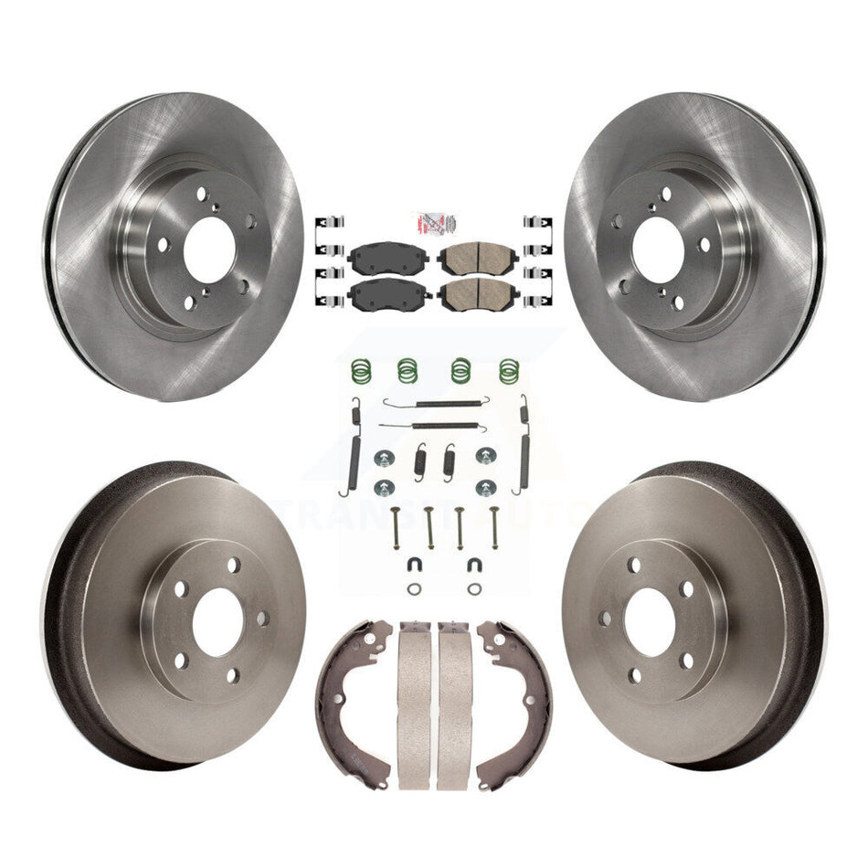Front Rear Brake Rotors Ceramic Pad Drum Kit (7Pc) For 02-03 Subaru Impreza Outback RS TS K8A-100251