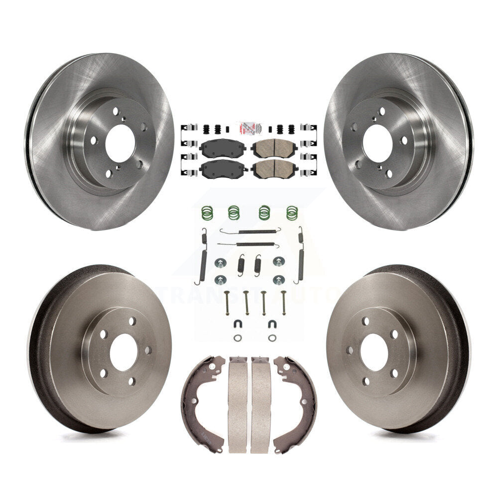 Front Rear Brake Rotors Ceramic Pad Drum Kit (7Pc) For 02-03 Subaru Impreza Outback RS TS K8A-100252