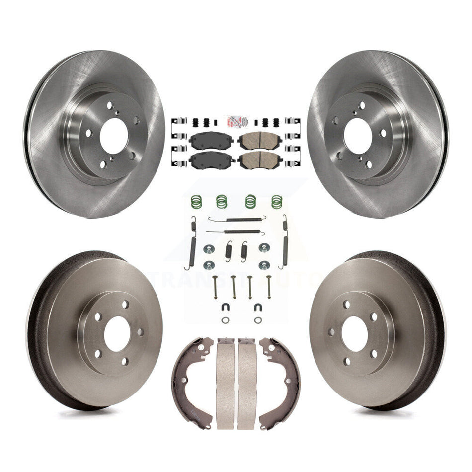 Front Rear Brake Rotors Ceramic Pad Drum Kit (7Pc) For 02-03 Subaru Impreza Outback RS TS K8A-100252
