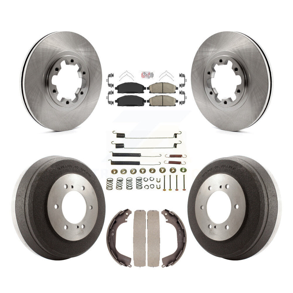 Front Rear Disc Brake Rotor Ceramic Pad Drum Kit (7Pc) For Nissan Pathfinder INFINITI QX4 K8A-100256