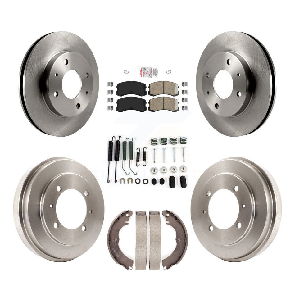 Front Rear Brake Rotor Ceramic Pad & Drum Kit (7Pc) For 2007 Mitsubishi Lancer LS Diamond K8A-100257