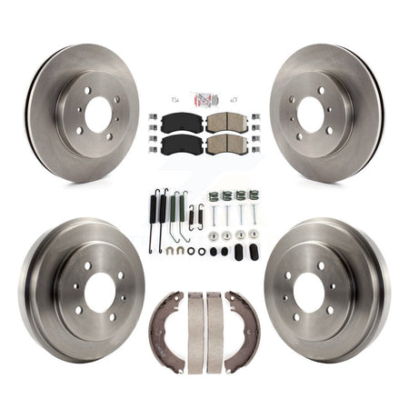 Front Rear Brake Rotor Ceramic Pad & Drum Kit (7Pc) For 2007 Mitsubishi Lancer LS Diamond K8A-100258