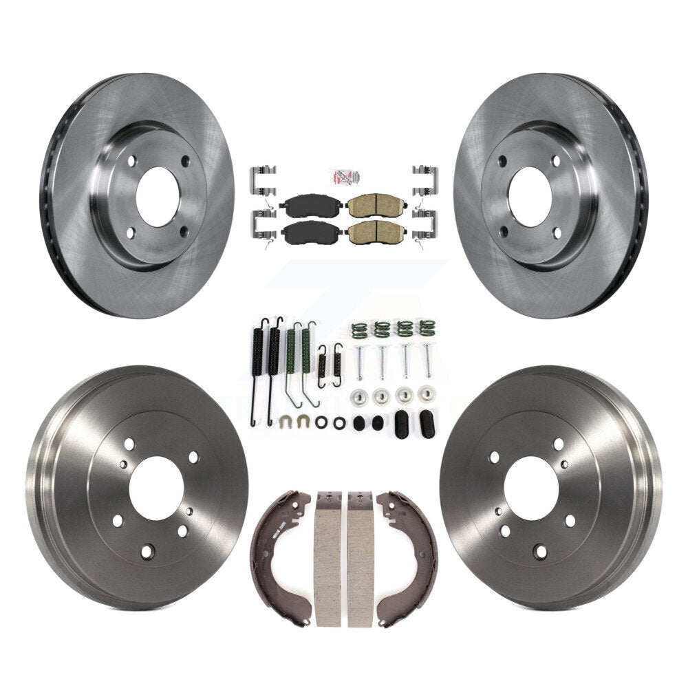 Front Rear Disc Brake Rotors Ceramic Pads And Drum Kit (7Pc) For Nissan Sentra Cube K8A-100259