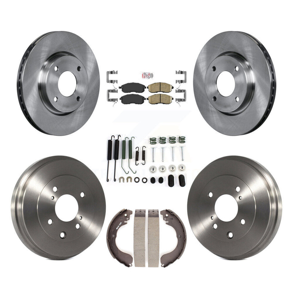 Front Rear Disc Brake Rotors Ceramic Pads And Drum Kit (7Pc) For Nissan Sentra Cube K8A-100259