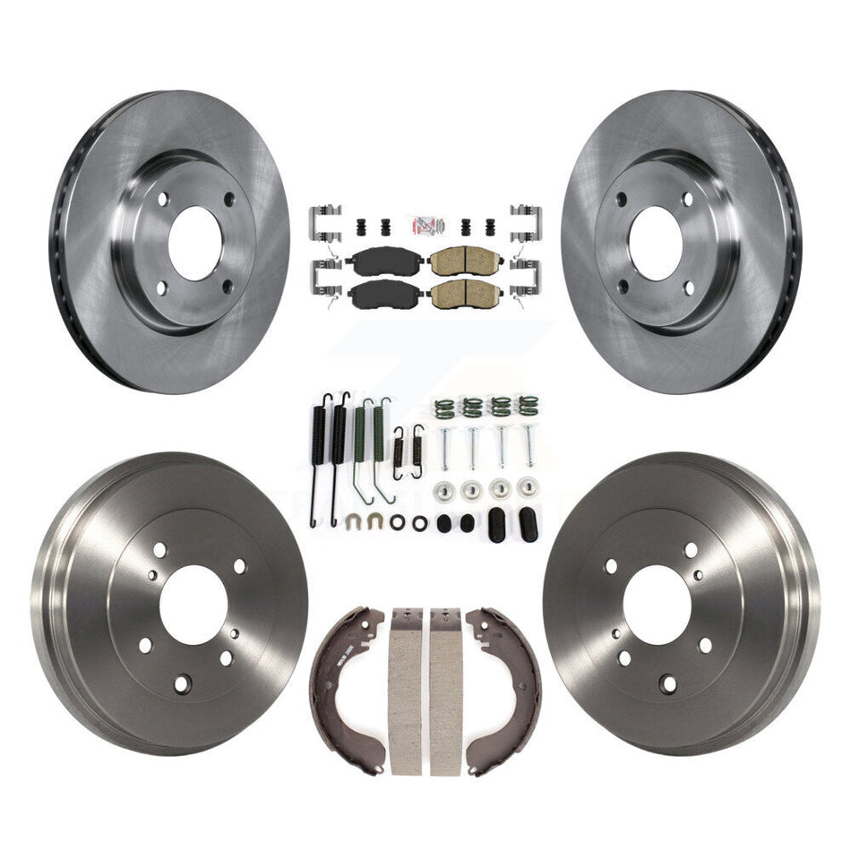 Front Rear Disc Brake Rotors Ceramic Pads And Drum Kit (7Pc) For Nissan Sentra Cube K8A-100260