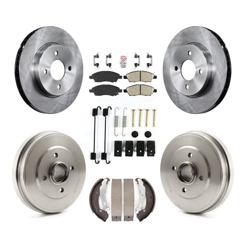 Front Rear Disc Brake Rotors Ceramic Pads And Drum Kit (7Pc) For Nissan Micra Versa Note K8A-100261